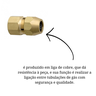 e produzido em liga de cobre que da resistencia a peca e sua funcao e realizar a ligacao entre tubulacoes de gas com seguranca e qualidade
