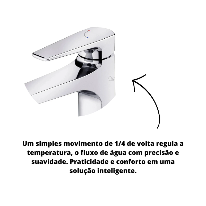 Monocomando Bica Alta De Mesa Para Banheiro ColdStart Lift Docol