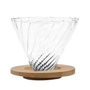 suporte em vidro com base madeira cafe hario png 1