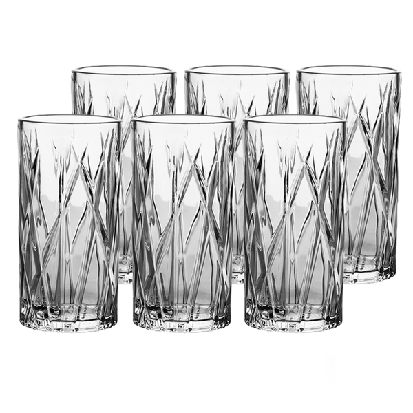 25526 jogo de 6 copos altos em cristal ecologico 350ml a15cm forest l hermitage junto