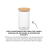 29951 porta mantimento em vidro com tampa empilhavel em bambu 1l houseware descr
