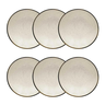 Conjunto De 6 Pratos Fundos Cerâmica 20,5cm Unni Brisa Oxford