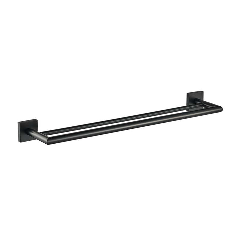 Toalheiro Barra Duplo Loren Loft Square Black | Loja Kaster