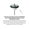 00444306 valvula de saida d agua universal com tampa de metal docol luxo chromado docol descr