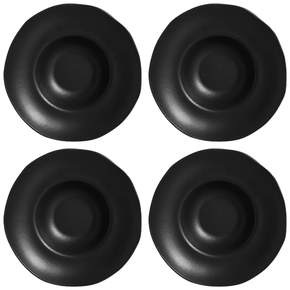 1201473901 conjunto com 4 pratos de massa organico preto matte 28x6 5cm 450ml porto brasil