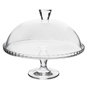 46212 prato para bolo em vidro com pe e tampa pasabahce
