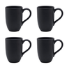 Conjunto Com 4 Canecas 350Ml Flat Preto Acetinado Oxford - 