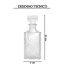 5736 garrafa para whisky de vidro dublin 900 ml lyor desenho