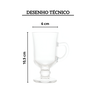 conjunto de 6 tacas cappuccino de vidro 115ml lyor 6