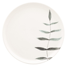 Prato Raso De Cerâmica 26Cm Flat Samambaia Branco Oxford