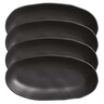 Conjunto Com 4 Travessas Oval Funda Orgânico Preto Matte 650ml Porto Brasil - 