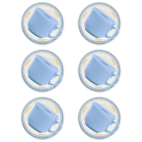 140608 conjunto de 6 xicaras grandes 200 ml com pires donna grano biona