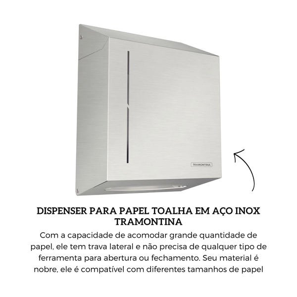 94532031 dispenser para papel toalha em aco inox tramontina descr