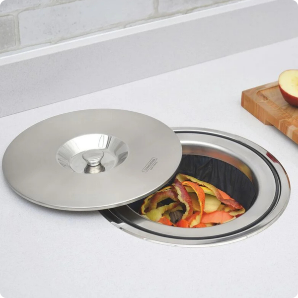 94518000 lixeira de embutir redondo com balde plastico 8l tramontina clean round ambiental 1