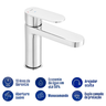 torneira monocomando banheiro mesa trentino bica baixa cromada incepa 3