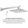 chuveiro com braco parede quadrado 22cm elite cromado celite 6