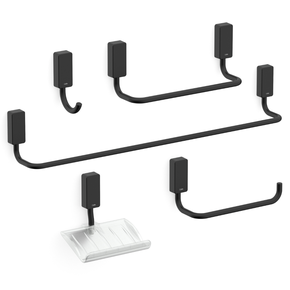 kit de acessorios para banheiro celite one preto matte fosco