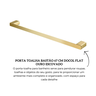 00961372 porta toalha bastao 67 cm docol flat ouro escovado descr
