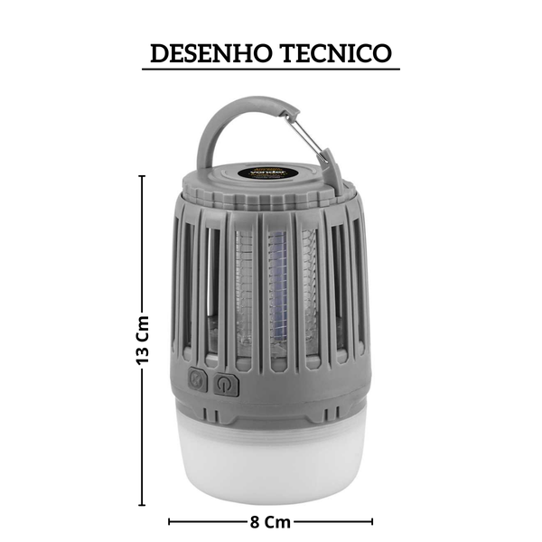 8075150150 luminaria em led mata inseto recarregavel vonder desenho