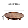bandeja redonda acacia madeira de acacia com pe fracalanza 2