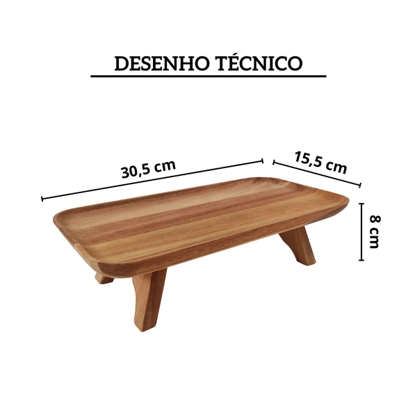 bandeja retangular acacia madeira de acacia com pe fracalanza 12