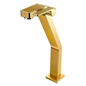 00820343 torneira bica alta de mesa para banheiro ouro polido docol stillo