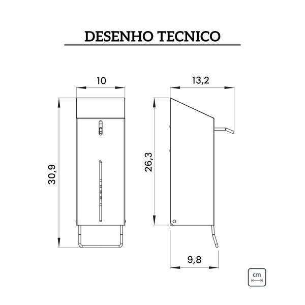 94532038 dispenser de alcool gel e sabao liquido 500 ml tramontina desenho