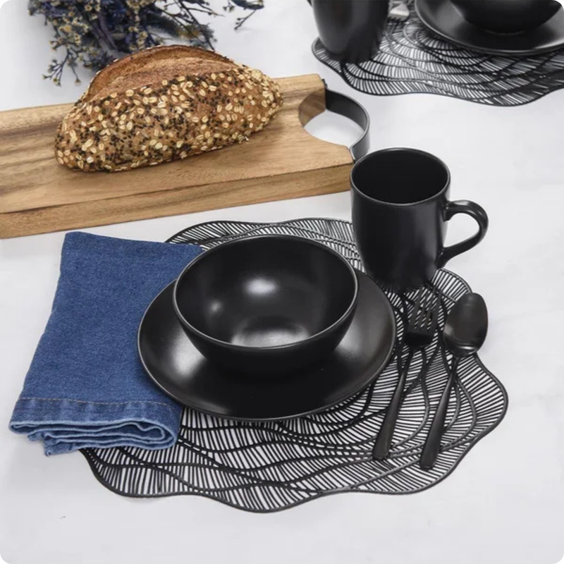 Jogo Americano Avulso Concept Living Preto | Loja Kaster