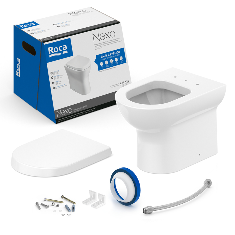 Kit De Bacia Convencional Com Assento PP Soft Close Branco Nexo