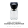 moedor de sal e pimenta corpo de vidro 13cm moinho em ceramica weck 1