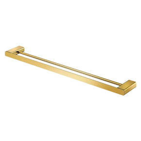porta toalhas duplo 676mm docol flat ouro polido