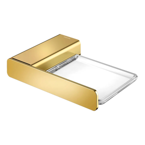 saboneteira de parede docol flat ouro polido