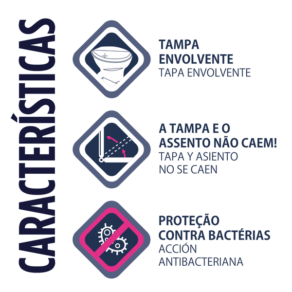 tampa assento sanitario quadrado almofadado preto atlas 4