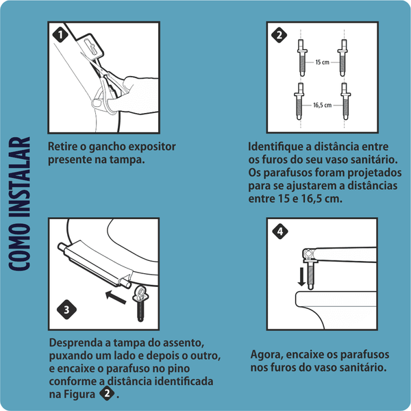 tampa assento sanitario quadrado almofadado preto atlas 7