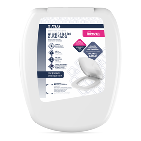 assento sanitario plastico almofadado monte carlo quadrado atlas branco