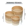 conjunto 3 cestos organizadores de fibra natural degrade wolff 6