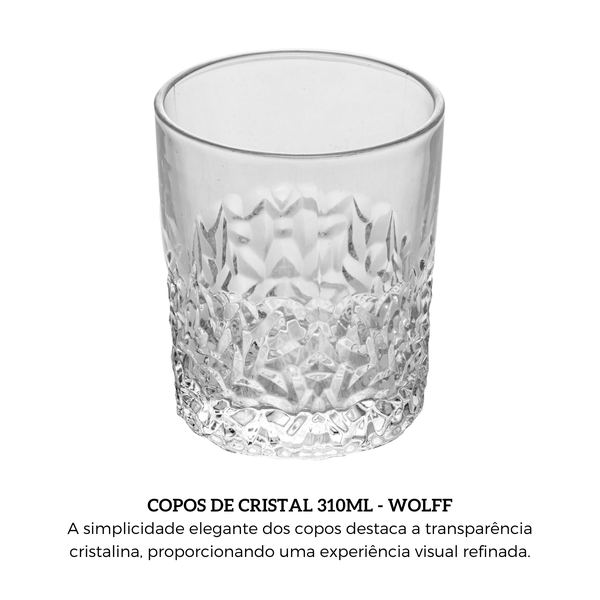 conjunto 6 copos de cristal 310ml wolff 5