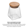 porta mantimento de vidro borossilicato com tampa de bambu 350ml wolff 6