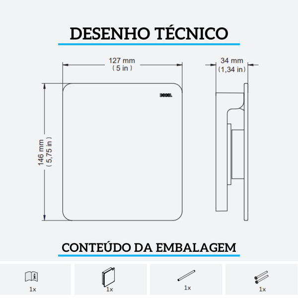 acabamento para valvula de descarga de parede docol flat grafite escovado 5