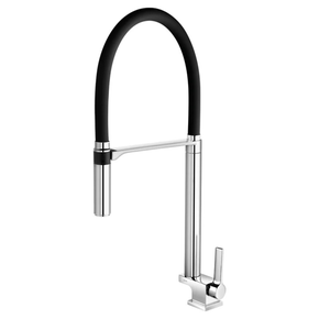 torneira bica alta de mesa para cozinha doc cromado preto docol