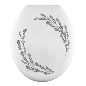 assento sanitario almofadado estampa lavanda branco plastico atlas