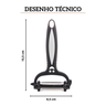 descascador de legumes de aco inox e plastico preto 15cm lyor 2