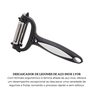 descascador de legumes de aco inox e plastico preto 15cm lyor 6