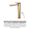7048713 misturador monocomando de bancada bica alta gold lorenneo lorenzetti descr