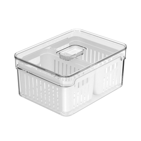 organizador com cesto duplo 2 2l clear fresh ou 15 x 20 x 9 5cm natural