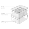 organizador com cesto duplo 2 2l clear fresh ou 15 x 20 x 9 5cm natural 3