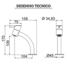 7010250 torneira para banheiro de mesa bica baixa preta swan lorenzetti desenho