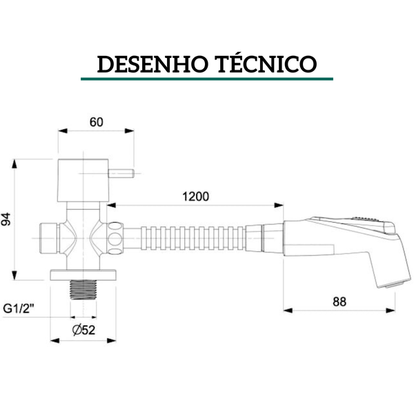 ducha higienica com derivacao basic preto matte celite 3
