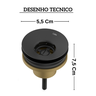 b5015r0r0b valvula de escoamento para banheiro 78 universal com tampa preto matte celite desenho