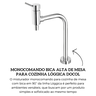 90005781006 monocomando bica alta de mesa para cozinha loggica cromado docol descr